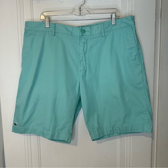 Lacoste Other - Lacoste Men's Light Blue Aqua Flat Front Shorts